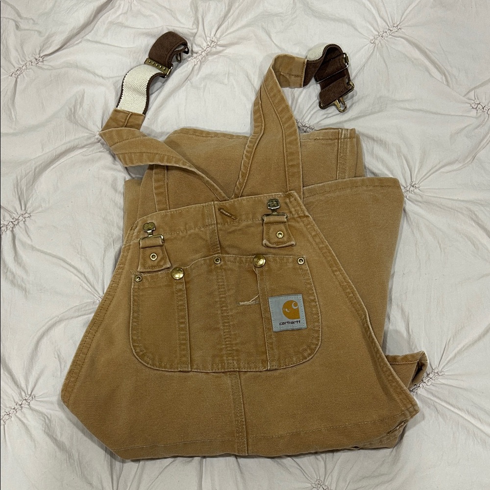 Carhartt Tan Bib Overalls